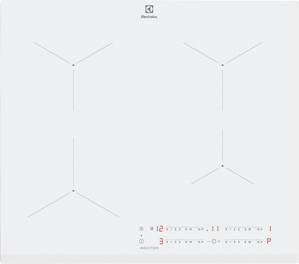 Plan A Inductie Electrolux Serie 300 LIL61443BW 4 Vuurwerk (L59xP52) Wit Vetroceramisch