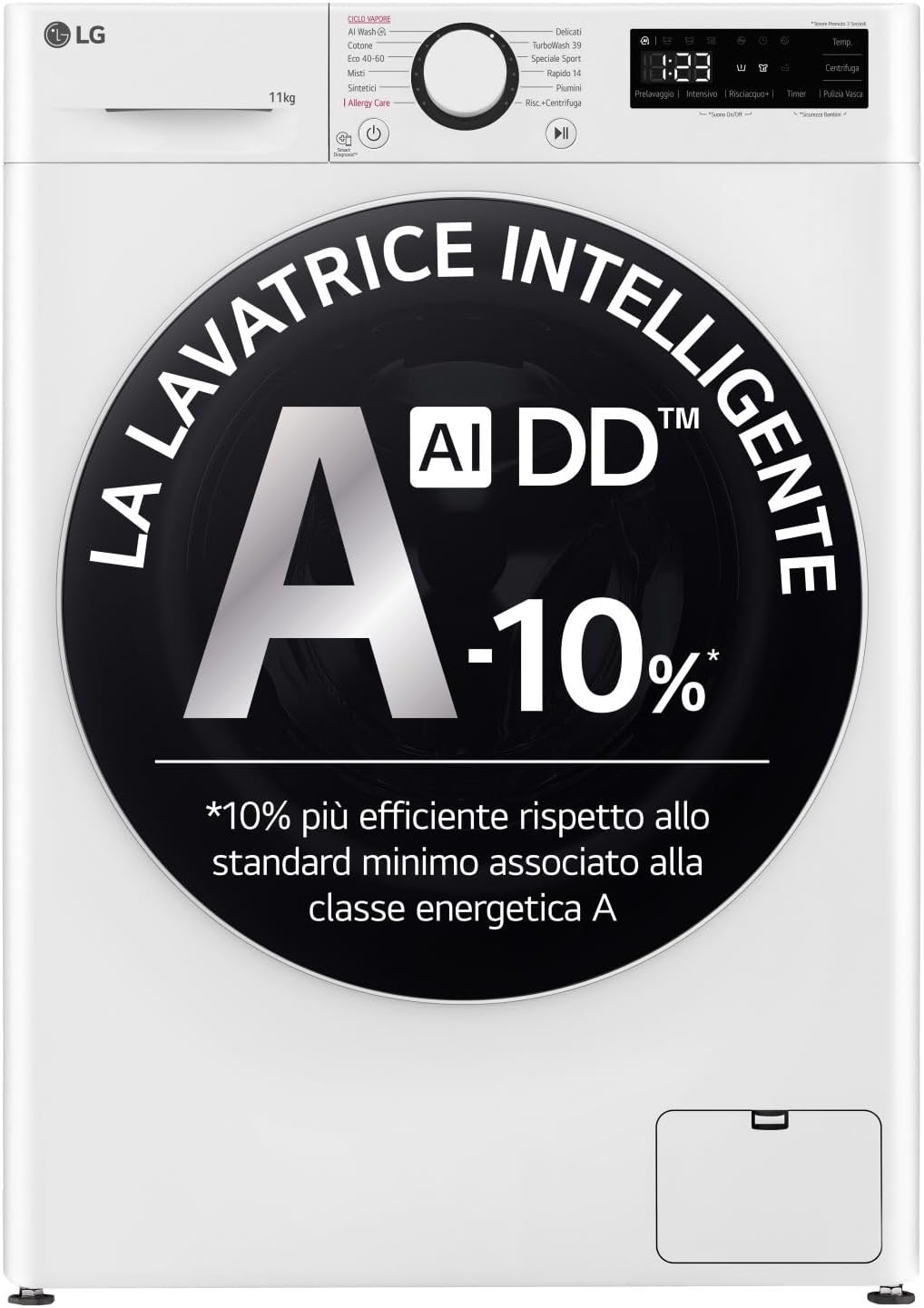 LG F4R5011TSWW Serie R5 11 kg AI DDTM Klasse A -10% 1400 Riri (A85xL60xP56,5) Vapore SteamTM Allergiezorg