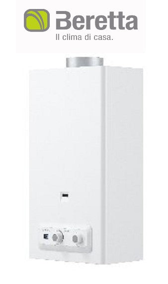 BERETTA FONTE 2 DGT 14 L/MIN LPG OPEN CHAMBER GAS WATER HEATER - NIEUW MODEL