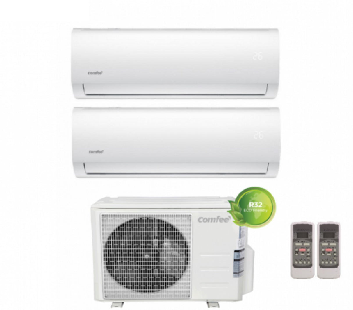 Comfee Dual Split Inverter Airconditioner SIRIUS 9+9 serie met 2E-18K R-32 9000+9000