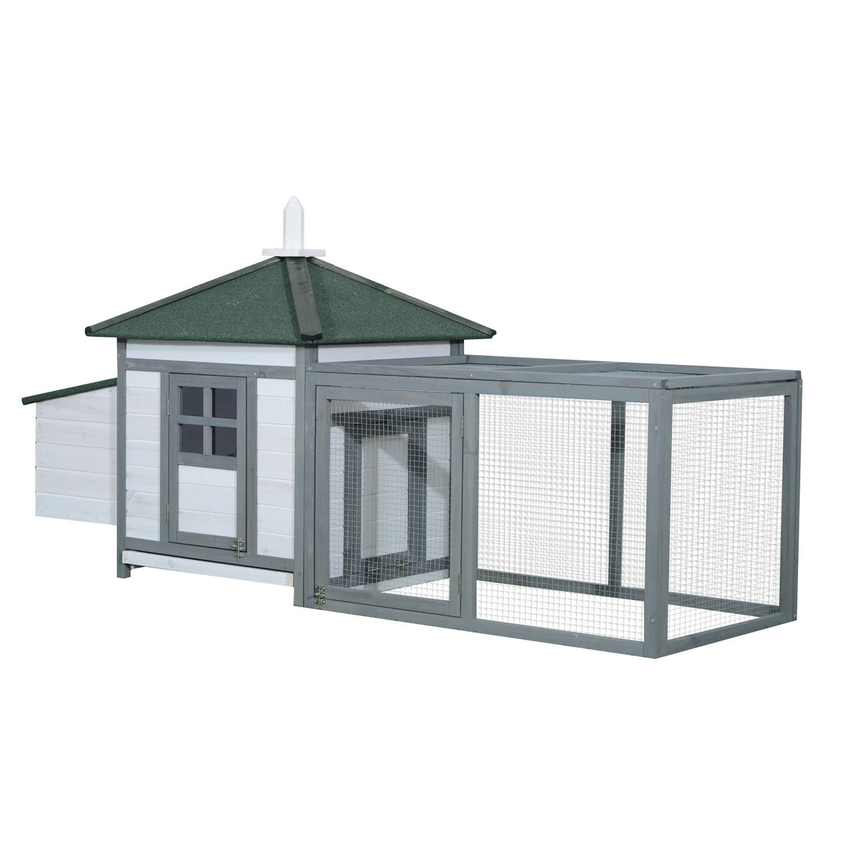 EasyComfort Tuin Kip Prefab in Hout 196x76x97cm, Wit en Grijs