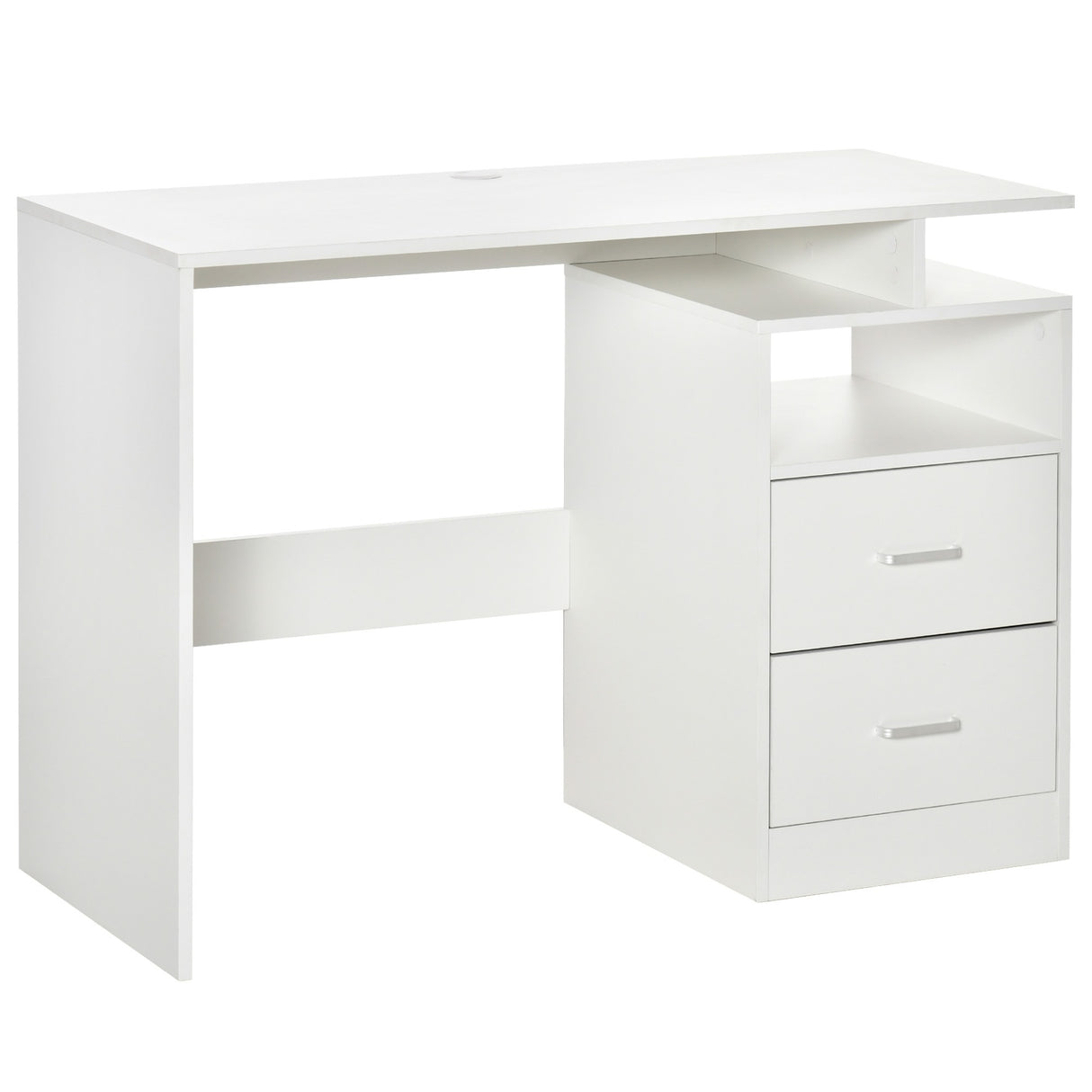 Easycomfort Desk PC Spaarkamer of kantoor in hout, 108x48x76cm - Wit