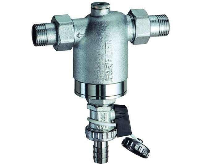 Zelfpulsfilter Far Body In Ottone Chromatisch Netwerkfilter Aisi 304 300 µm 25 bar 95°C Model 1/2&#39&#39 Code Far394312