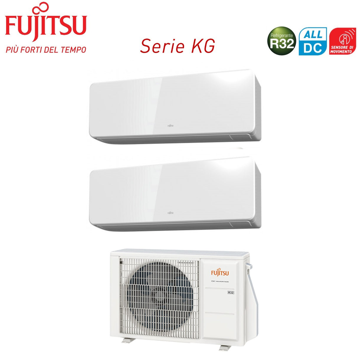 Fujitsu Dual Split Inverter Airconditioning KG 7+12 serie met AOYG14KBTA2 R-32 Wi-Fi Optioneel 7000+12000