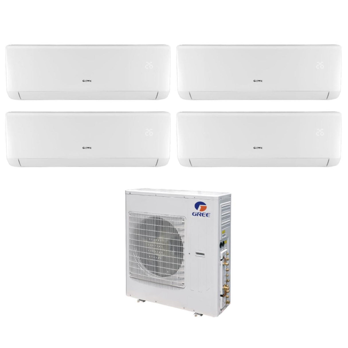 Groene Quadri Split Inverter Airconditioning BORA serie 12+12+12+12+12 met GWHD36NK6LO R-32 12000+12000+12000+12000