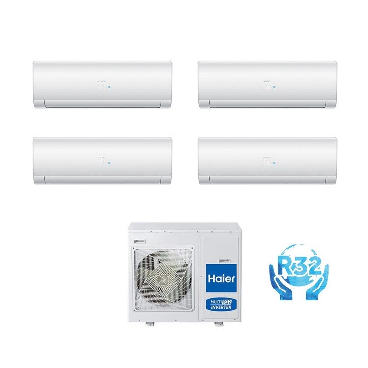 Haier airconditioner split inverter panelen IES Serie 9+9+9+12 met 4U85S2SH1FA R32 wifi optioneel 9000+9000+12000