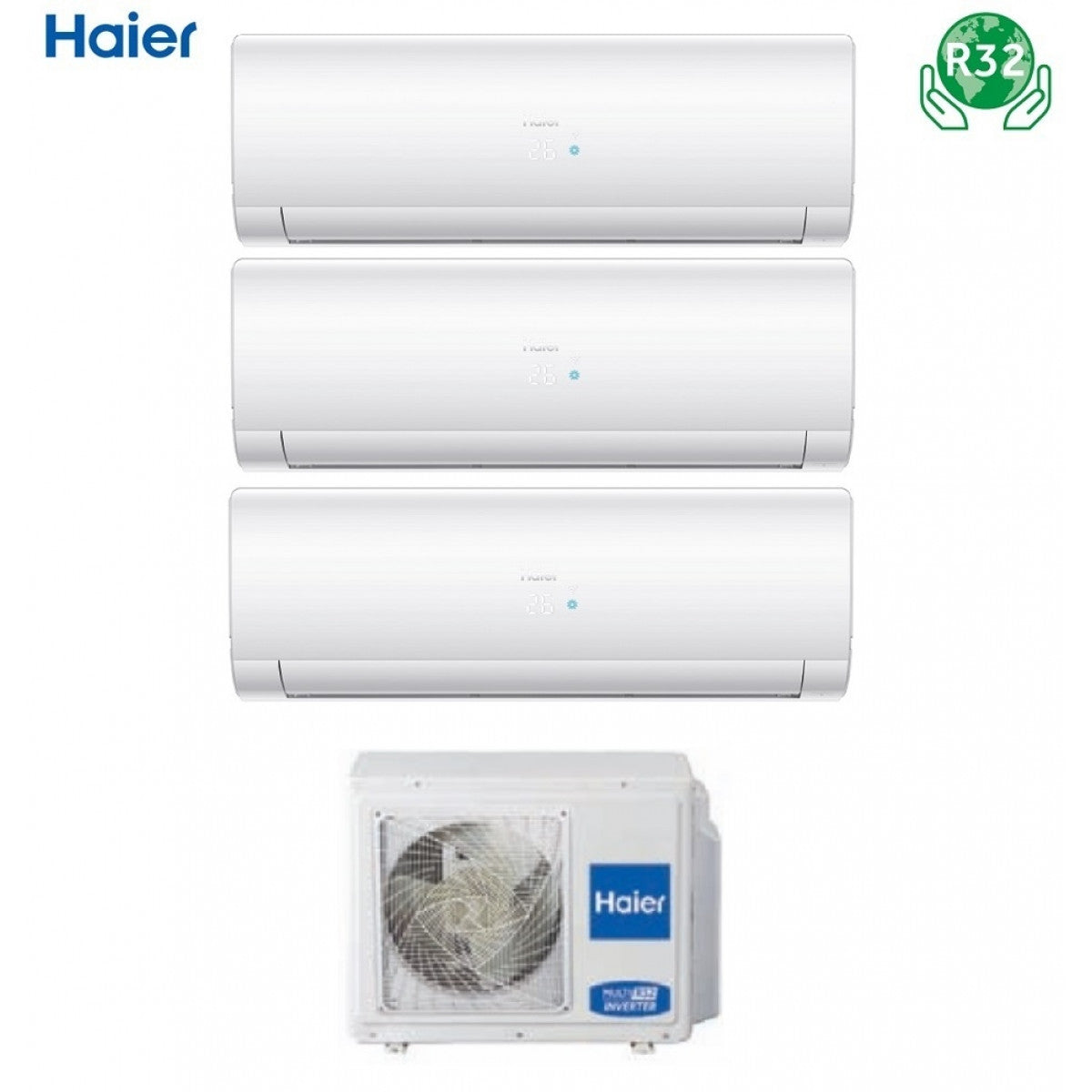 Haier Trial Split Inverter Airconditioner IES Serie 7+7+9 met 3U55S2SR2FA 7000+7000+9000 Wi-Fi Optioneel