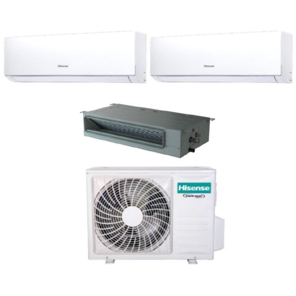 Airconditioner Hisense Trial Split Inverter Serie NIEUW COMFORT+ADT35 5+5+12 met 3AMW52U4RJA R-32 Wi-Fi Optioneel 5000+5000+12000