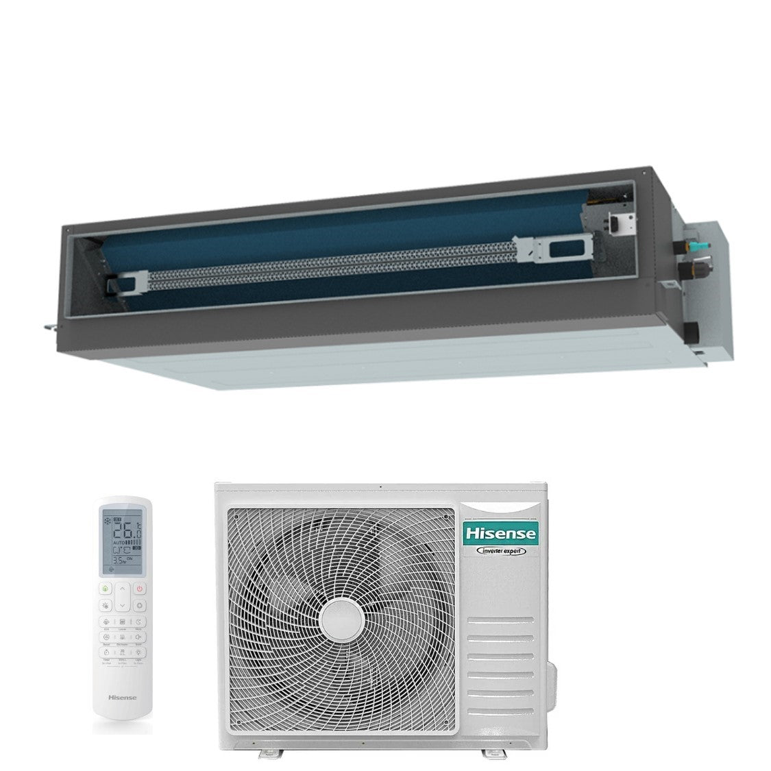 Hisense Airconditioner Turbo 36000 Btu AUD105UX4REH8 + AUW105U4RW8 R-32 Wi-Fi Optioneel met serieuze telecommunicatie