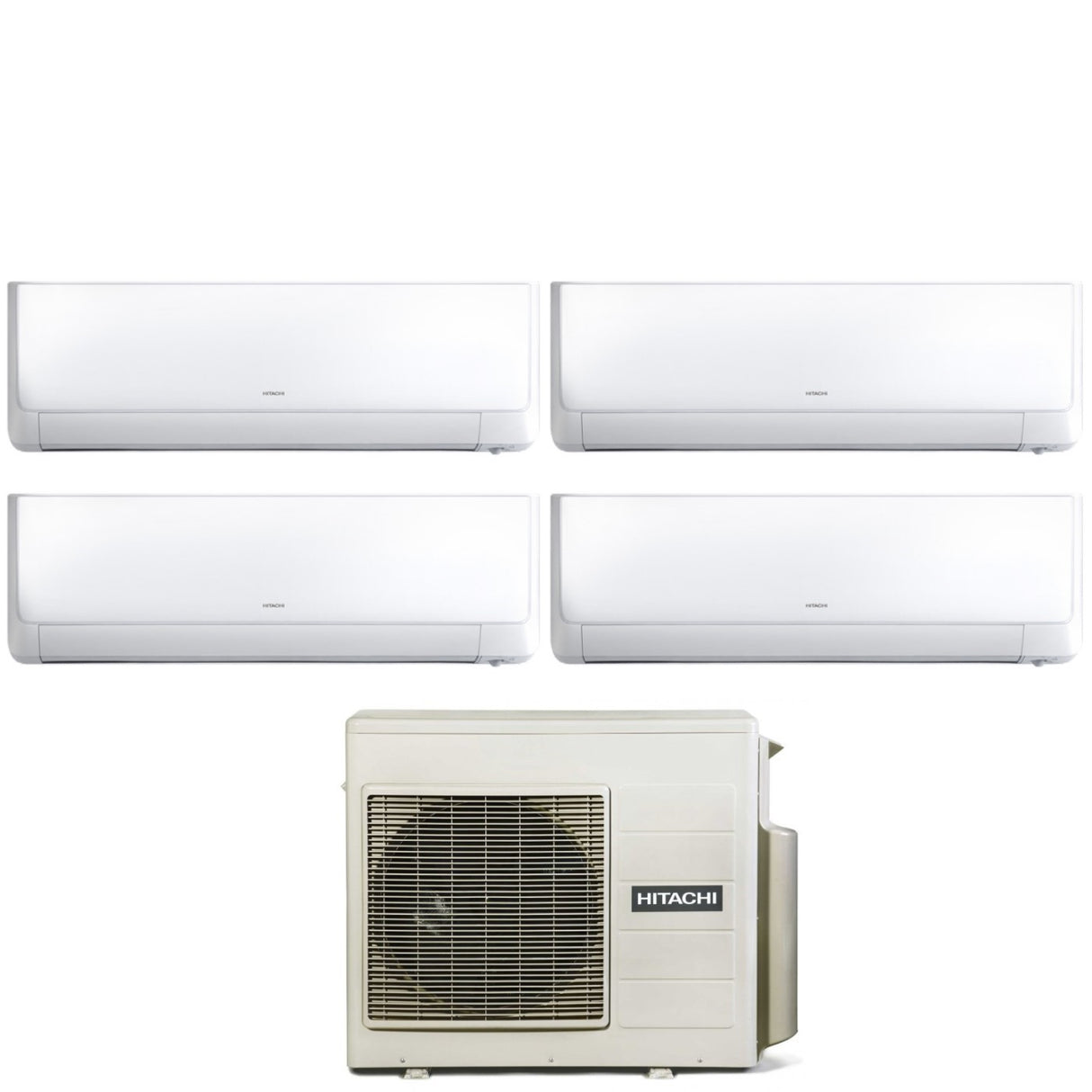 Hitachi Quadri Split Inverter Airconditioning Performance Series 7+9+9+9 met RAM-70NP4E R-32 Wi-Fi Optie 7000+9000+9000