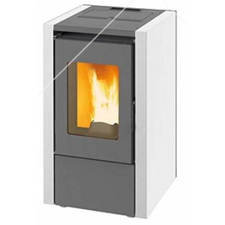 STUFA A PELLET KING 60 KW 6.15 BEANCA VOOR AMBIENT FINO A 55 M2 - NIEUW (TELECOMANDO OPTIONEEL)