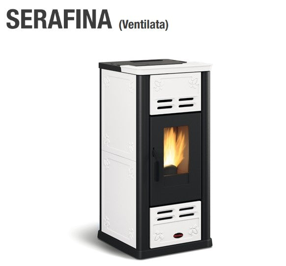 La Nordica Extraflame Pelletkachel Model SERAFINA 7,1 kW Kleur Wit Afstandsbediening Optioneel