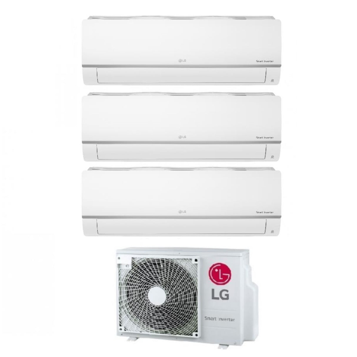 LG Proef Split Airconditioner 9+9+18 Gratis Plus Inverter 9000+9000+18000 MET MU4R27 R-32