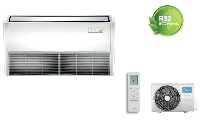 Midea Plafond/Vloer Inverter Airconditioner 36000 btu MUE-36HRFNX R-32 A++ compleet met DRIEFASE regeling - NIEUW