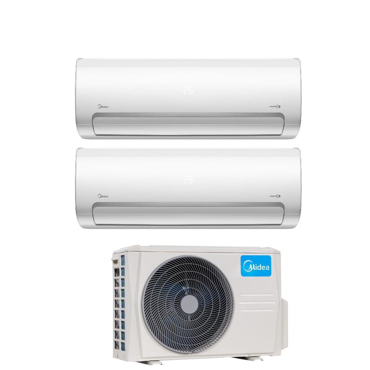 Airconditioner Midea Dual Split Inverter Serie MISSION PRO 12+18 met M2OD-18FN8-Q R-32 Wi-Fi Optioneel 12000+18000