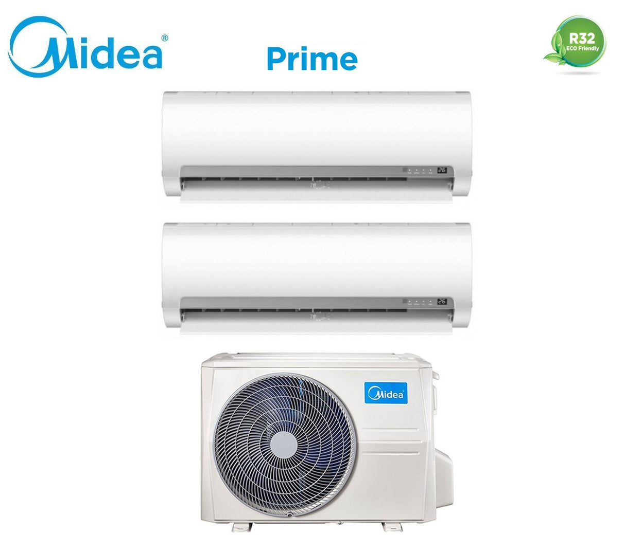 Midea Dual Split Inverter Airconditioner PRIME 12+12 serie met M2OD-18HFN8-Q R-32 12000+12000