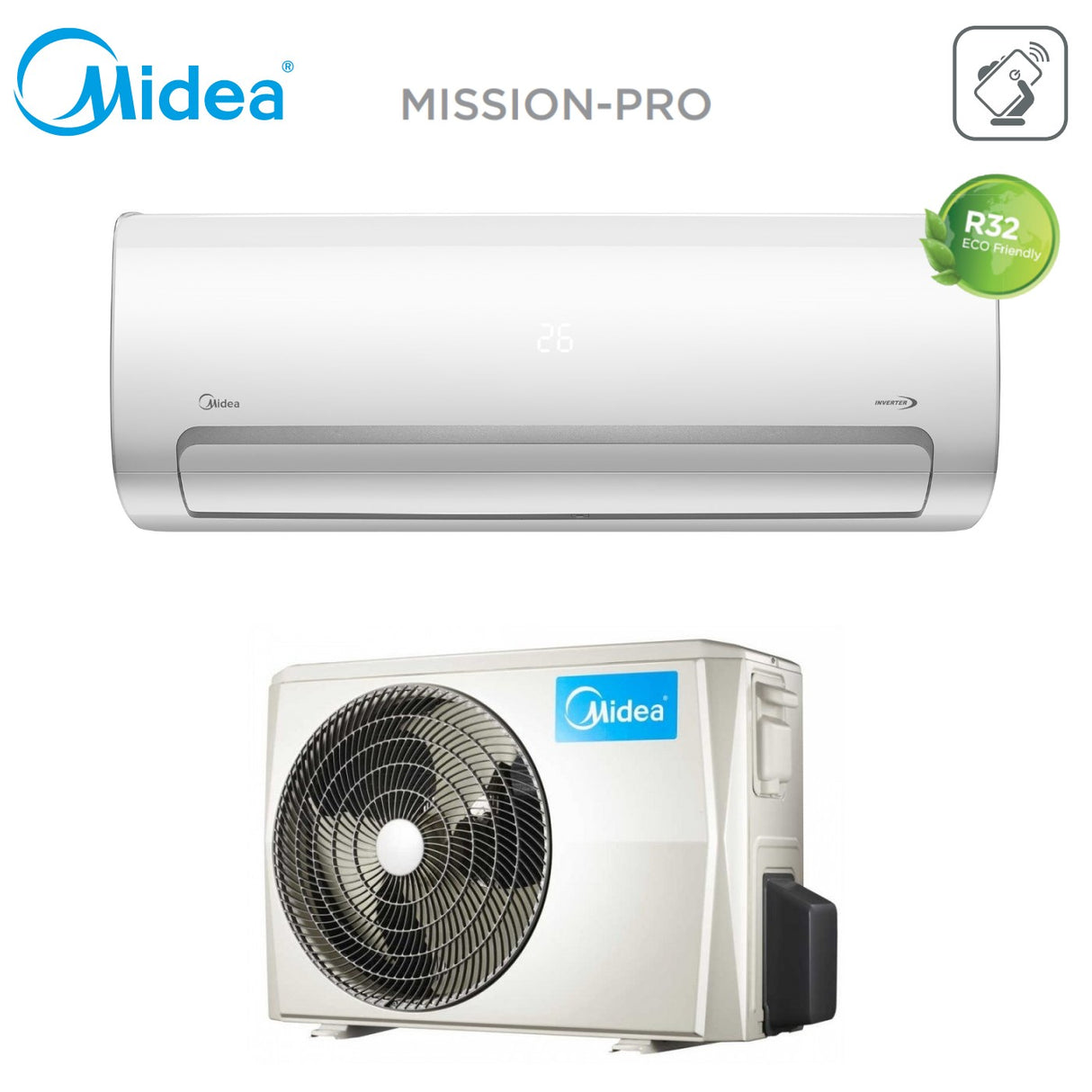 Midea Inverter Airconditioner MISSION PRO 50-serie 18000 Btu MSMBCU-18HRFN8 R-32 Wi-Fi Optioneel