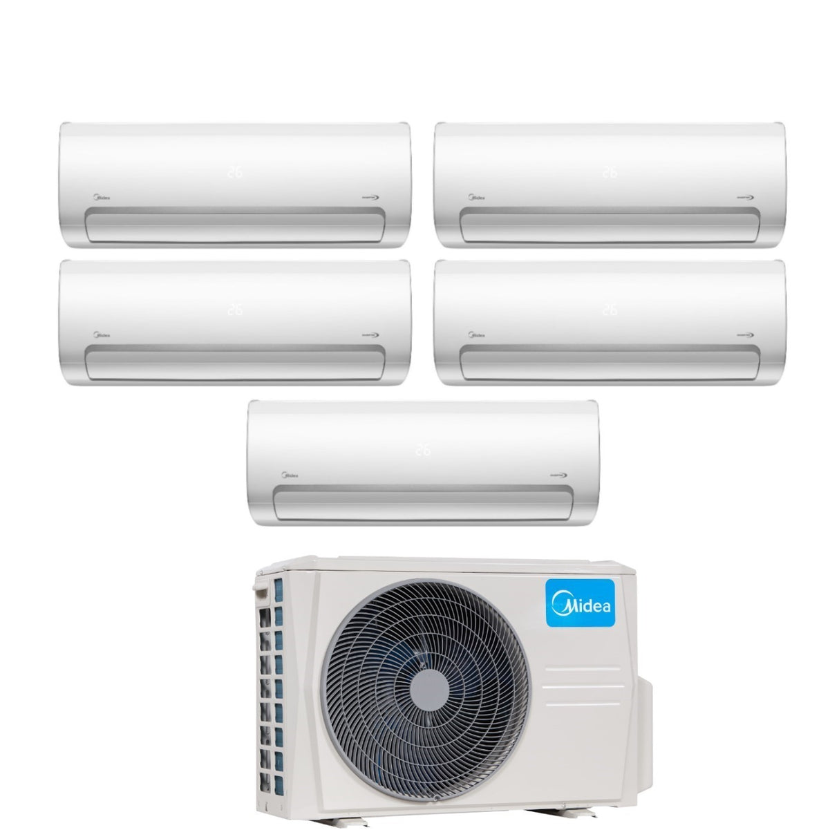 Midea Penta Split Inverter Airconditioning MISSION PRO 9+9+9+9+9+18 serie met M5O-42FN8-Q R-32 Wi-Fi Optioneel 9000+9000+9000+18000 - Nieuw