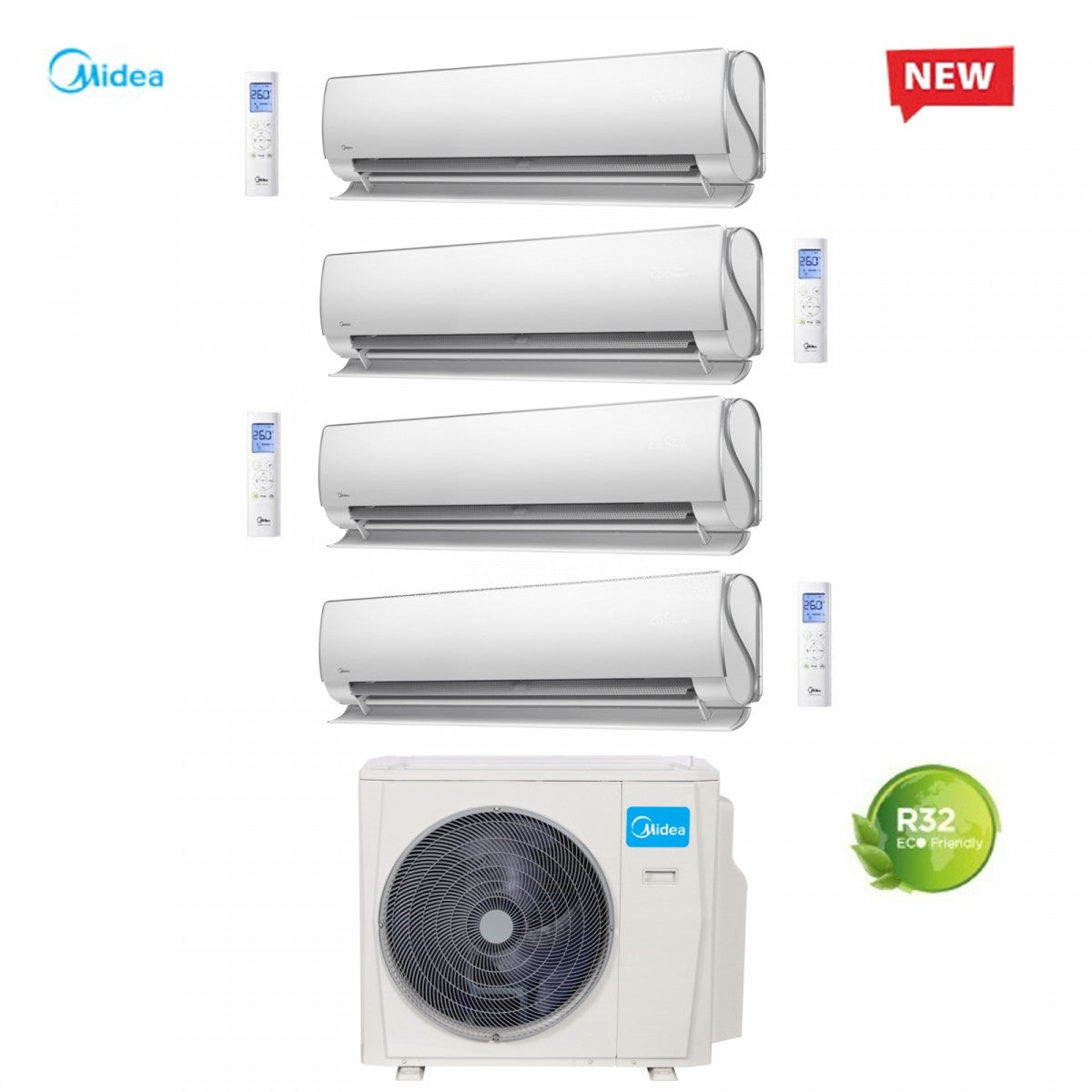 Airconditioner MIDEA SPLIT INVERTER Airconditioner Ultimate Comfort 9+9+9+9 serie met M40-36FN8 R-32 Wi-Fi klasse A++ 9000+9000+9000+9000