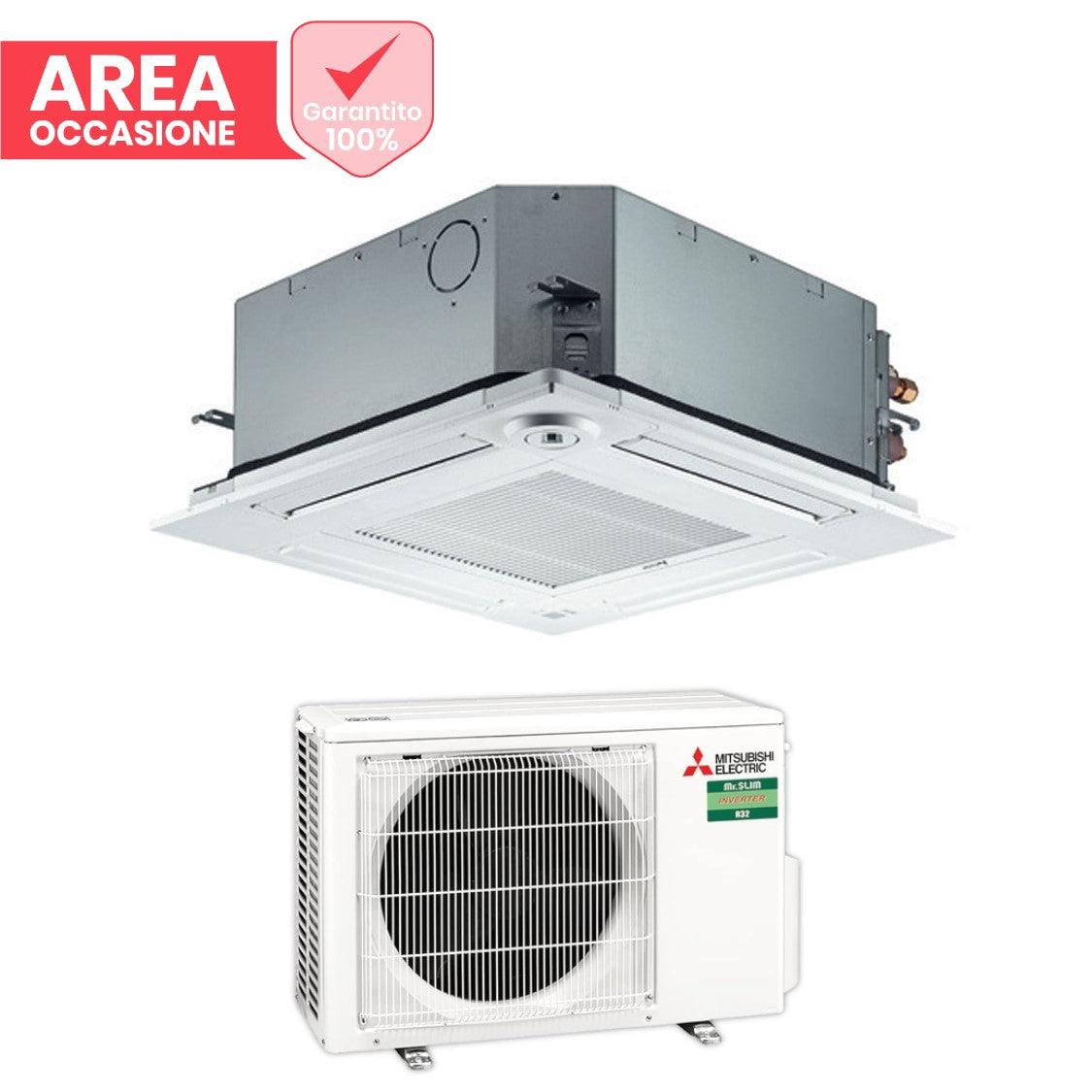 GELEGENHEDEN IN DE BUURT Airconditioning Mitsubishi Elektrisch Inverter Cassetta 9000 Btu SLZ-M25FA R-32 Wi-Fi optioneel met Telecom en Grid inbegrepen