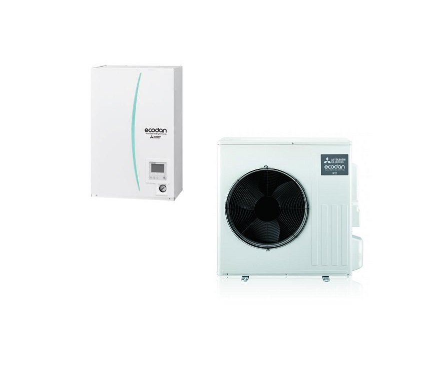 Luchtwaterwarmtepomp Mitsubishi Electric Hydrobox S Omkeerbaar ERSD-VM2D met buitenunit ECODAN SUZ-SWM60VA 6 kW R-32