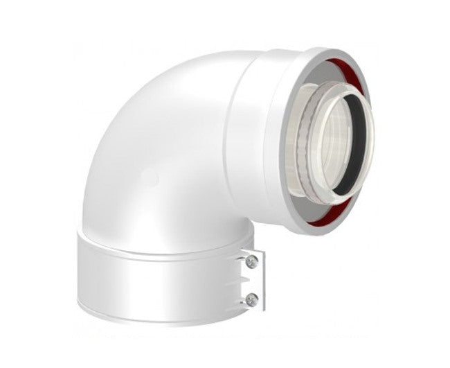 Npe coaxiale startcurve 90 met witte inspectie Model 60/100 Code Kp392060100