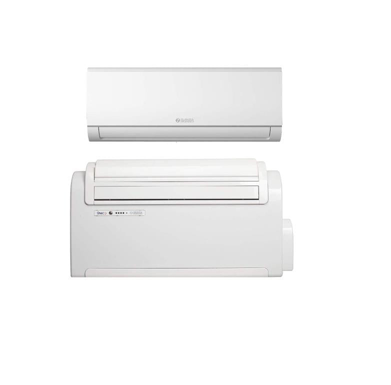 Olympia Splendid Dual Split Airconditioner UNICO serie TWIN MASTER + WALL 9+9 Zonder buitenunit R410 9000+9000 Code 01273 + 01274