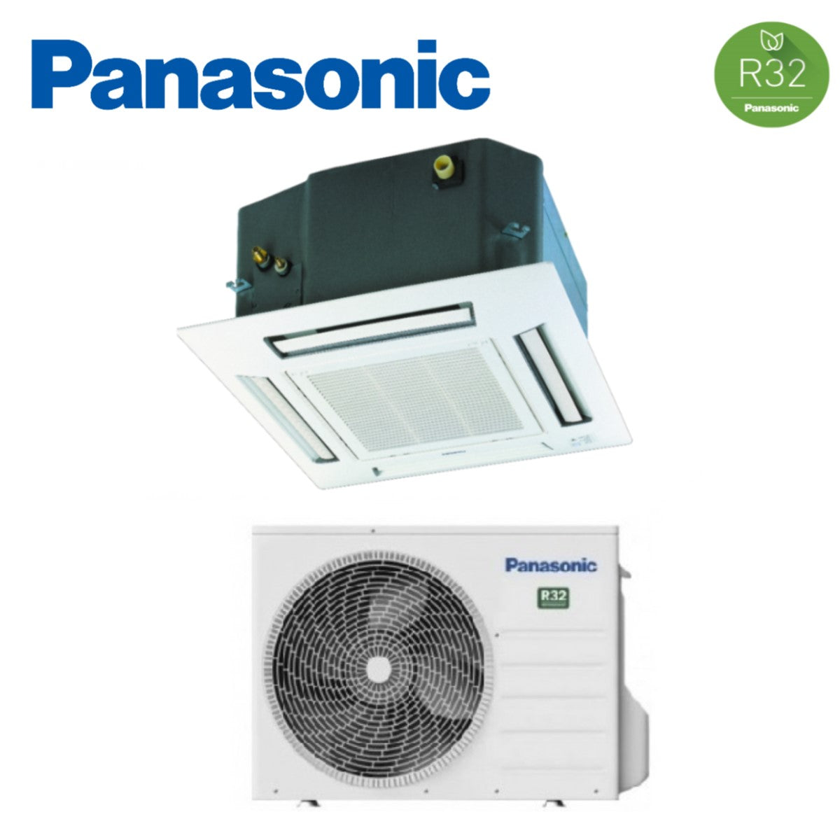 Panasonic Inverter Airconditioner Cassette 4-weg Gas R-32 12000 BTU CS-Z35UB4EAW A++ WIFI OPTIONEEL
