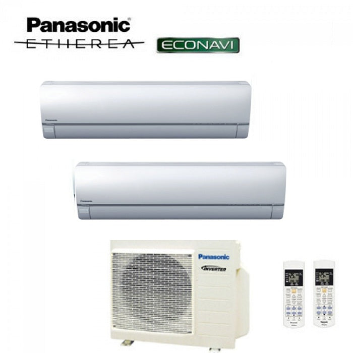 Airconditioner PANASONIC DUAL SPLIT INVERTER ETHEREA SILVER 9000+9000 met CU-2E15SBE 9+9