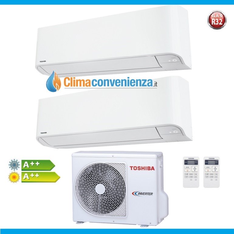 Toshiba Mirai R32 13000+13000 Dual Split Inverter Airconditioner met RAS-2M14U2AVG-E 13+13 BTU