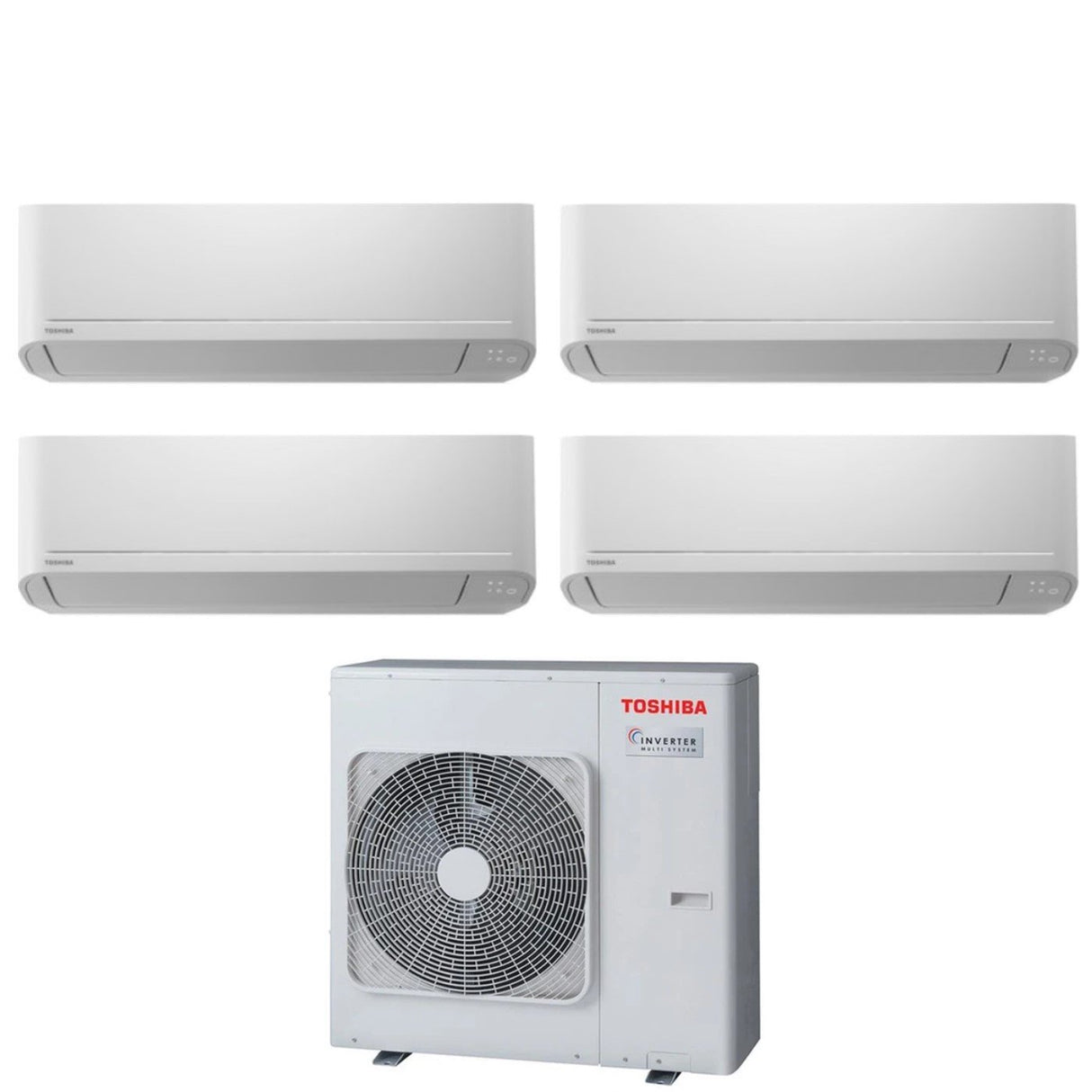 Airconditioner Toshiba Square Split Inverter Serie SEIYA 10+10+10+16 (9+9+9+9+15) RAS-4M27U2AVG-E R-32 Wi-Fi Optioneel 10000+10000+16000 (9000+9000+9000+15000)