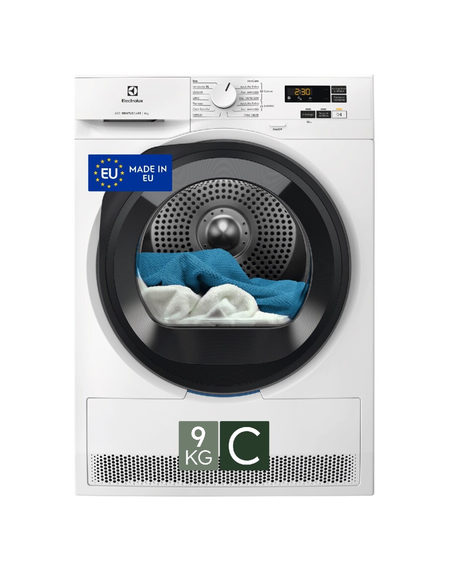 Electrolux EW6HA19G 600-serie GentleCare 9 kg klasse C warmtepompdroger (H85 x B59,6 x D63,6) wit