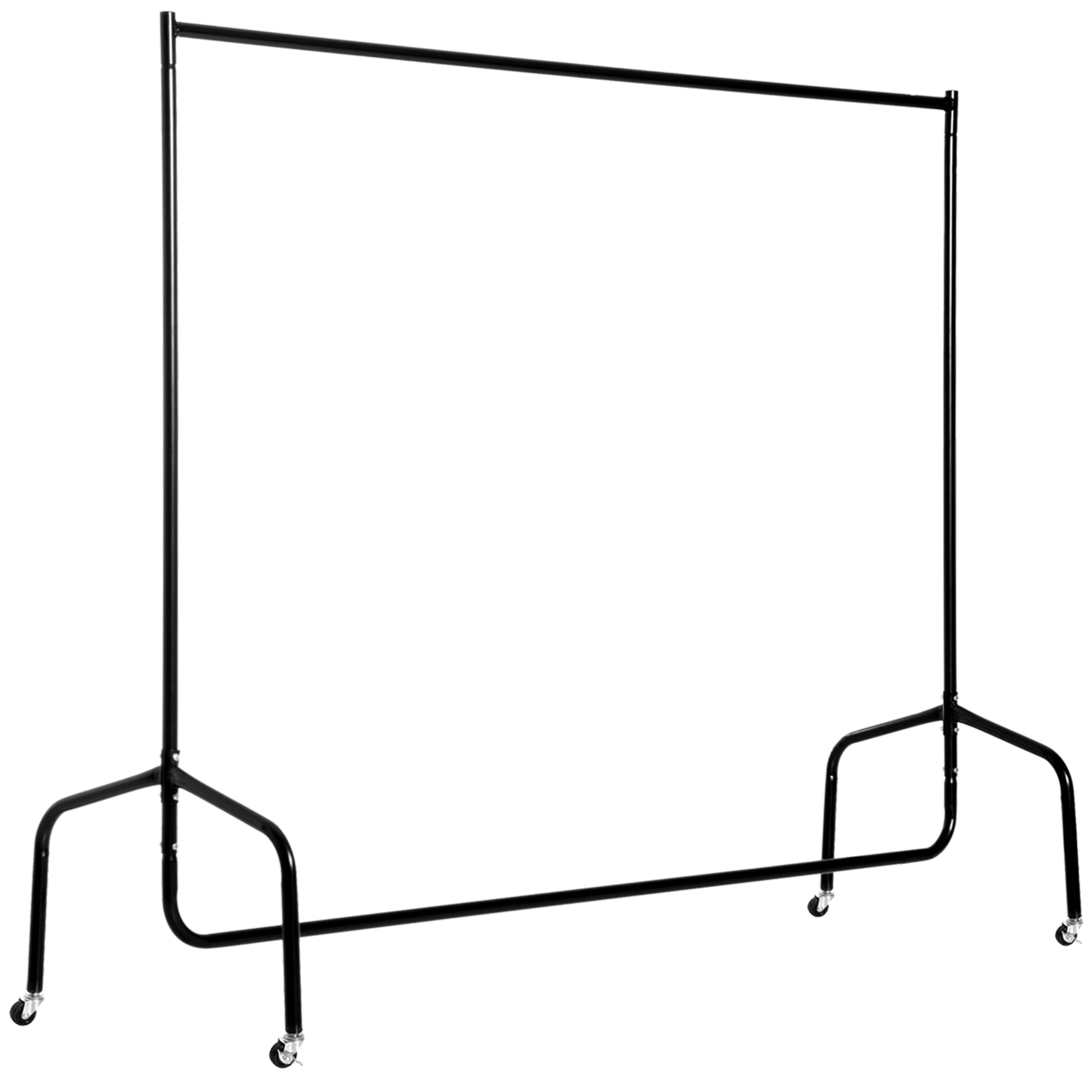 EasyComfort Rella Apparaten Metalen Kledingrek, Kledingrek met Wiel, Zwart, 150x60x170cm
