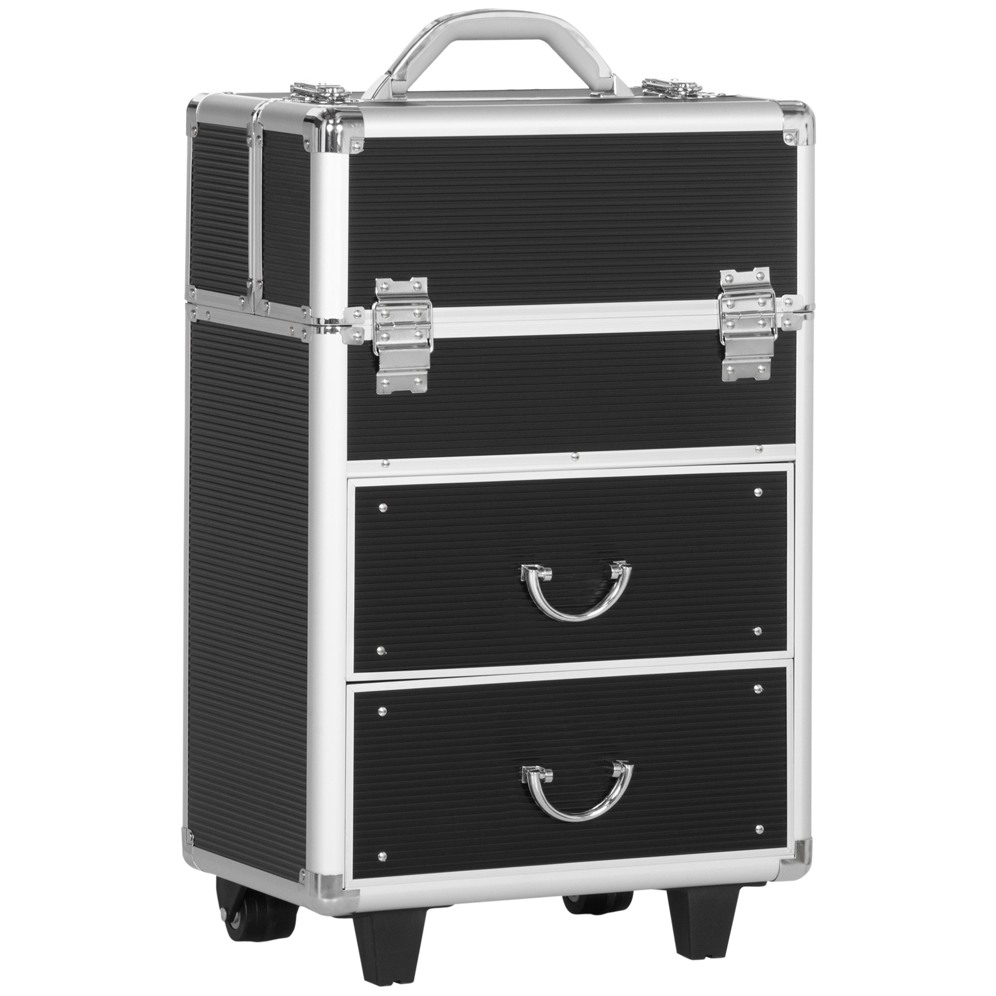 Easycomfort Trolley Bag Professionele Vrachtwagendeur, Blok met 2 Sleutels en Wiel, Zwart 36x23x52cm