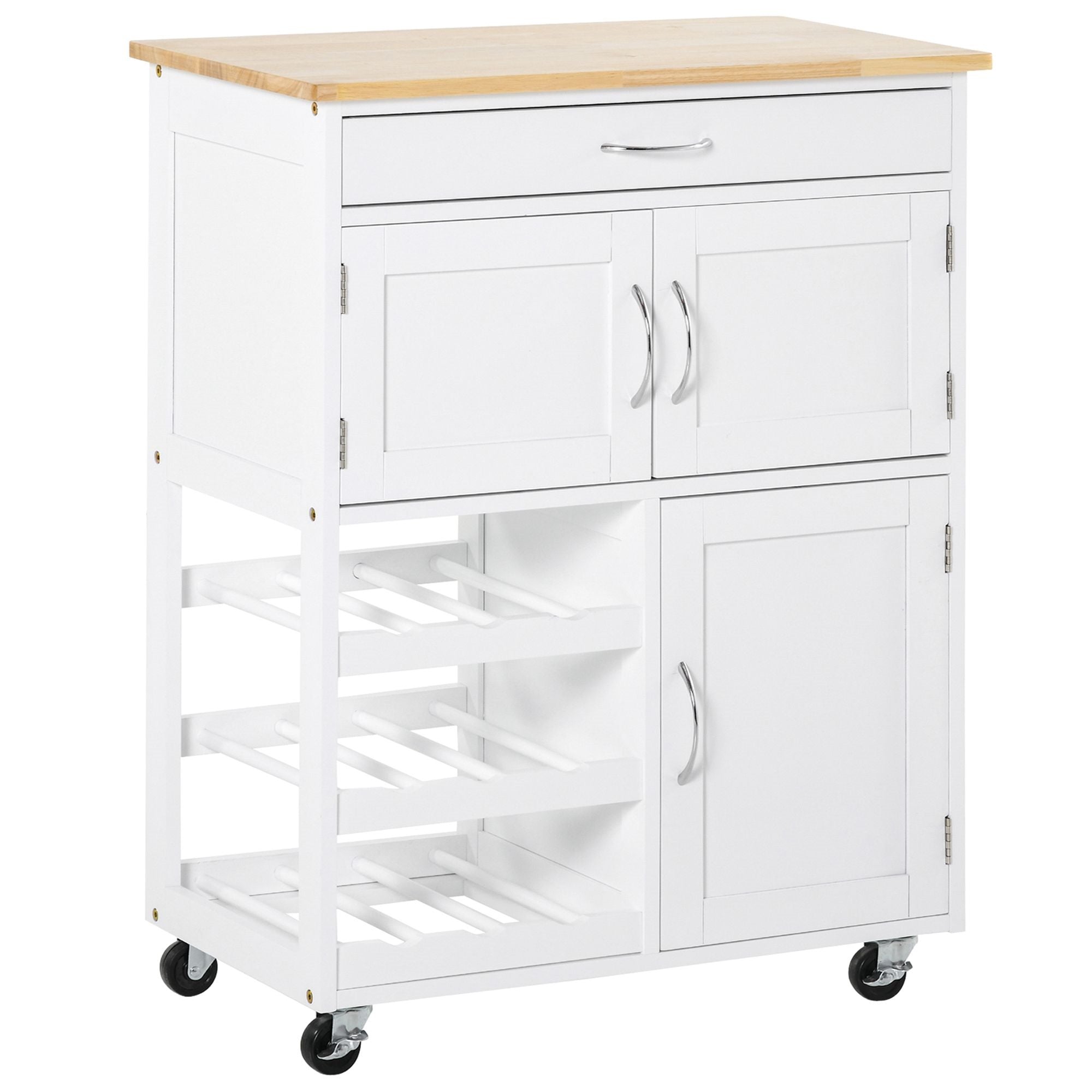 Easycomfort Portavivande Cartridge, Witte Houten Keuken Cartridge met Draagbare Flessen 1 Cassette en 3 Antine, 67x37x87cm