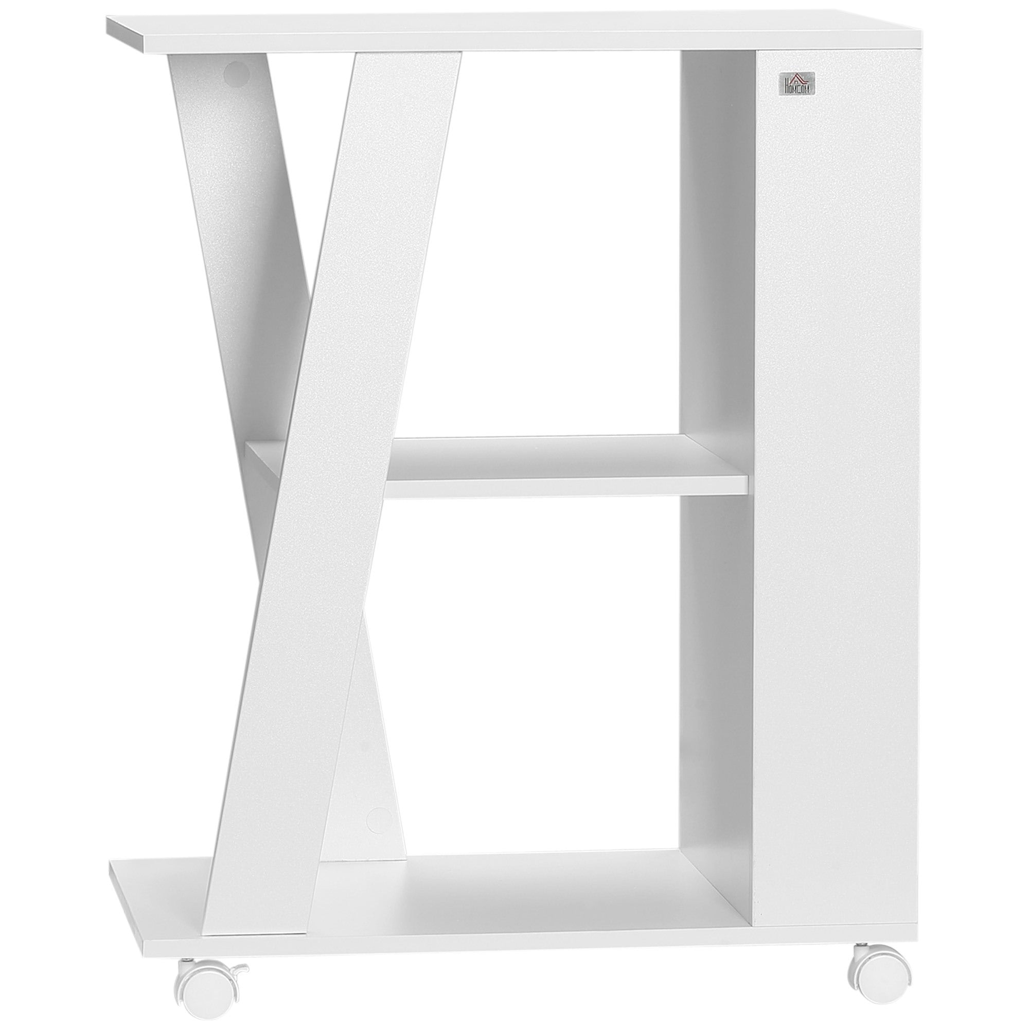 Easycomfort draagbare keukendrager van hout met 2 touwen en wiel, 60x38x77cm, wit