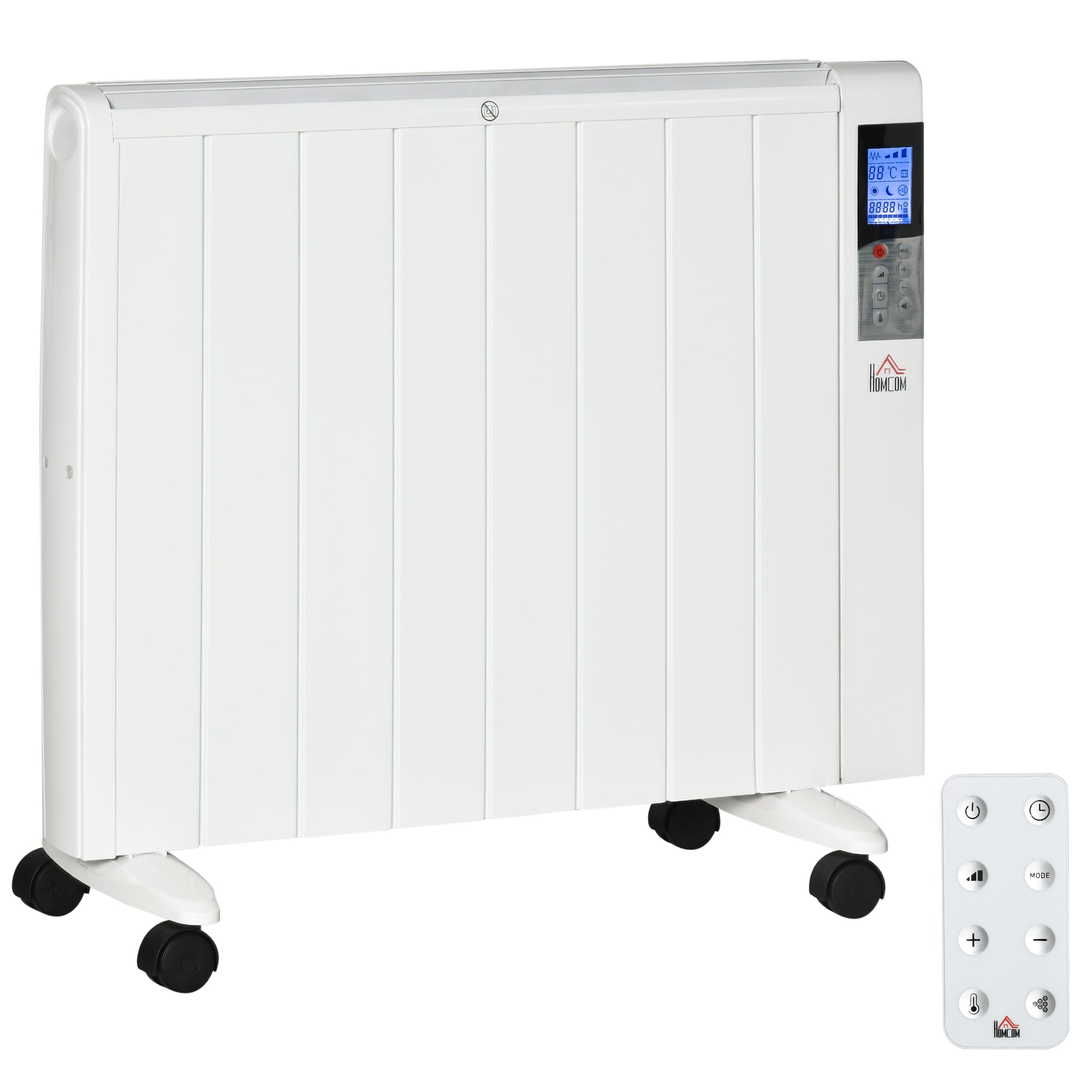 EASYCOMFORT 1000/2000W elektrische kachel met timer en warmtestanden voor ruimtes tot 15 m2, 75x31x66,5 cm, wit