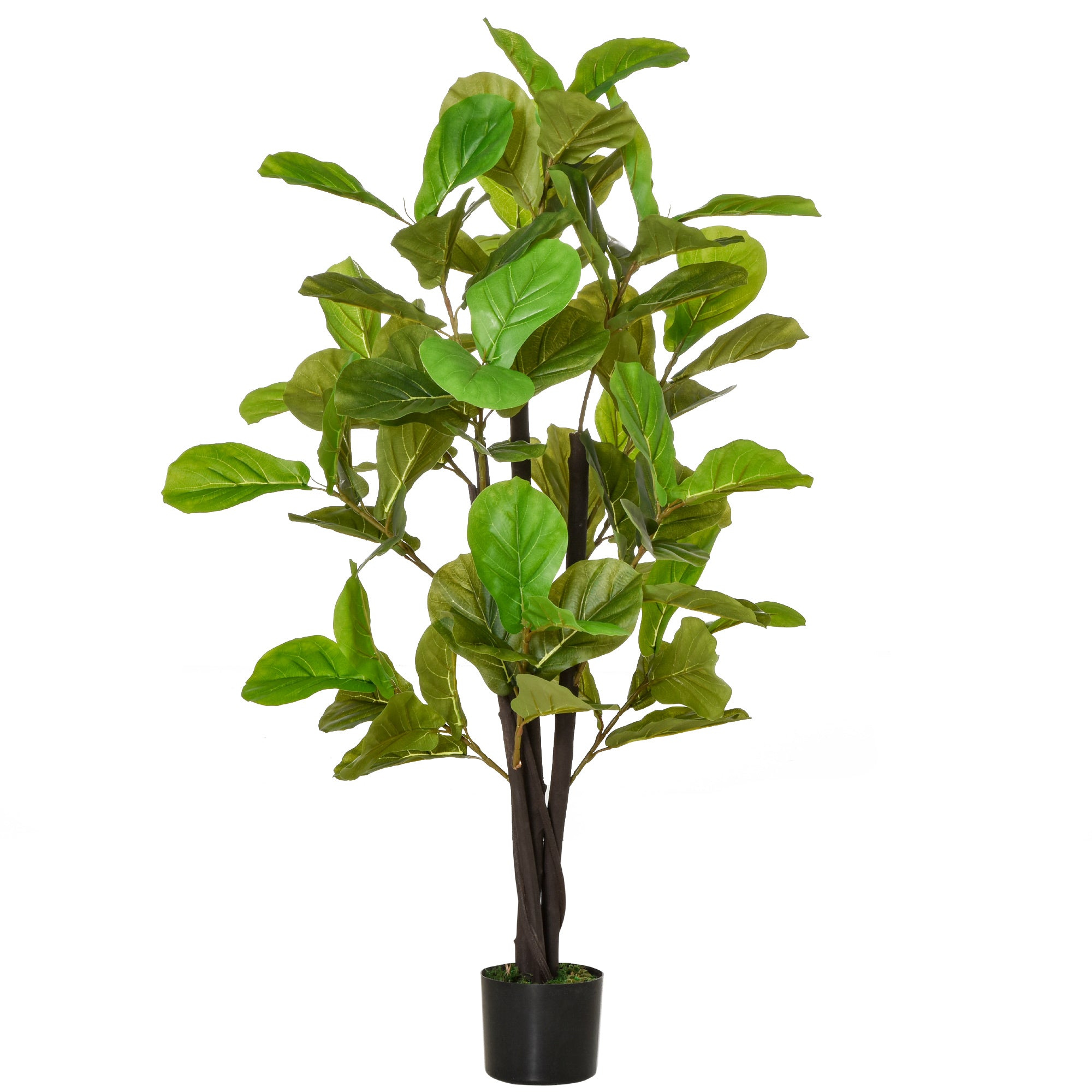 EASYCOMFORT Kunst Ficus 130cm voor binnen en buiten, veel Kunstplant met 78 Bladeren