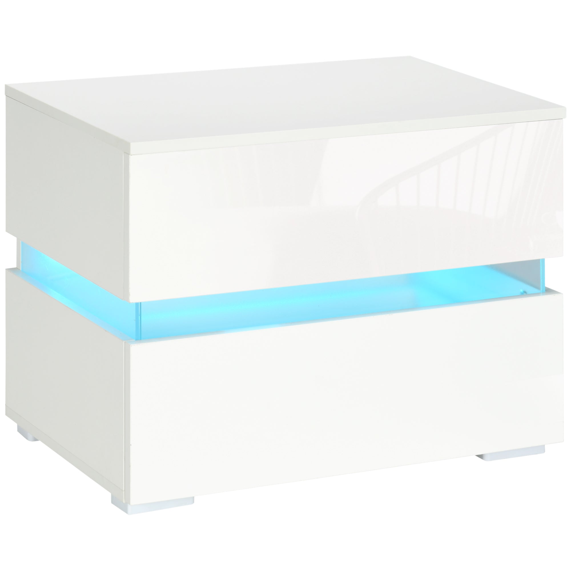 Easycomfort Comfort met feitelijk RGB LED-lamp met 2 boxen, 4 lichtstanden en 16 kleuren, in Truciolato, 60x39x47cm, wit