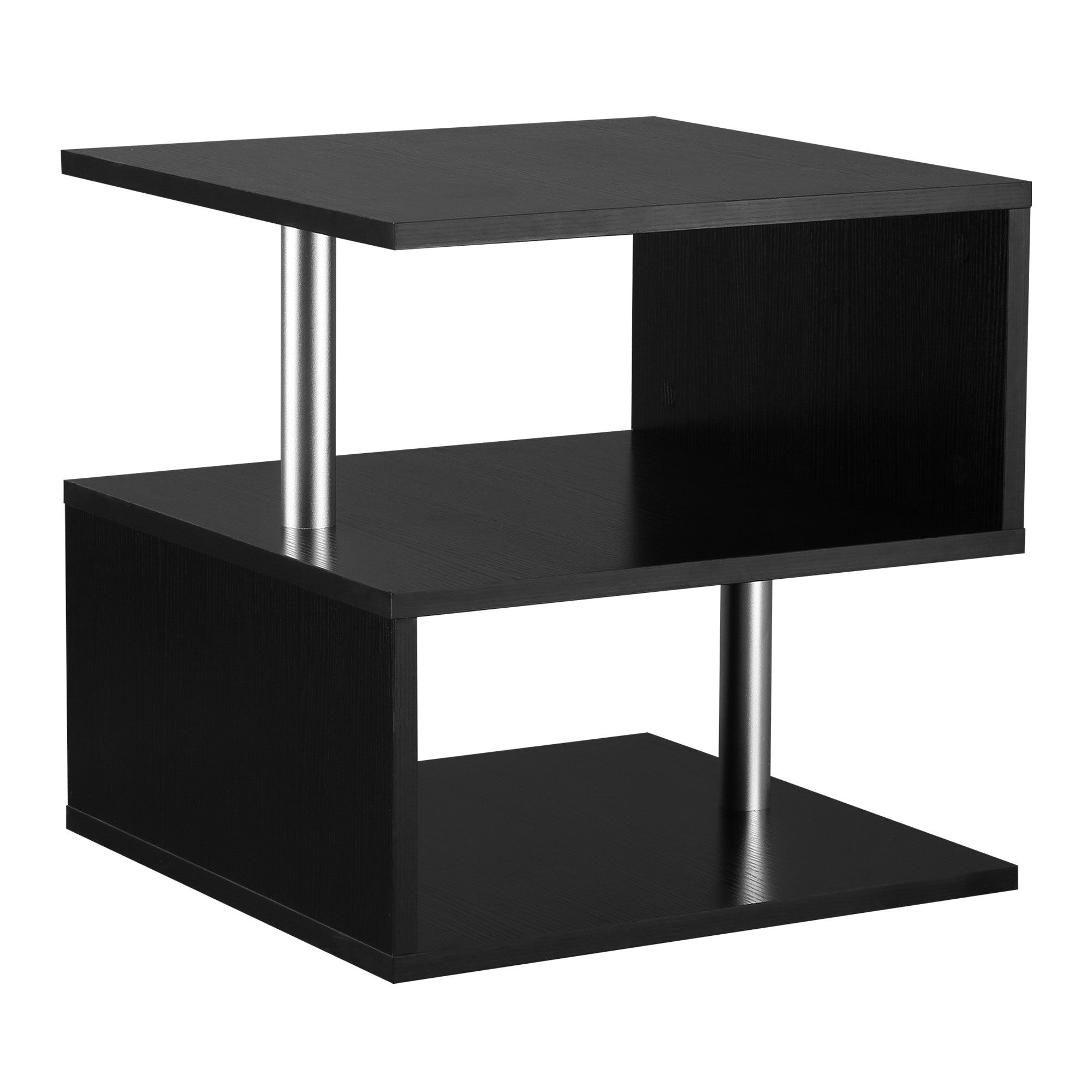 Easycomfort moderne lage eettafel voor woon- en eetkamer, in hout, 50x50x50 cm, zwart