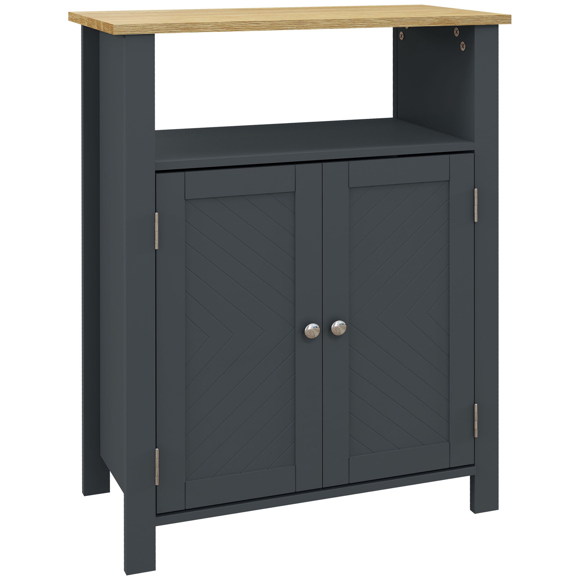 Easycomfort Badkamermeubel met 3 planken in MDF en planken met verstelbare interne planken, 60x30x80,5 cm