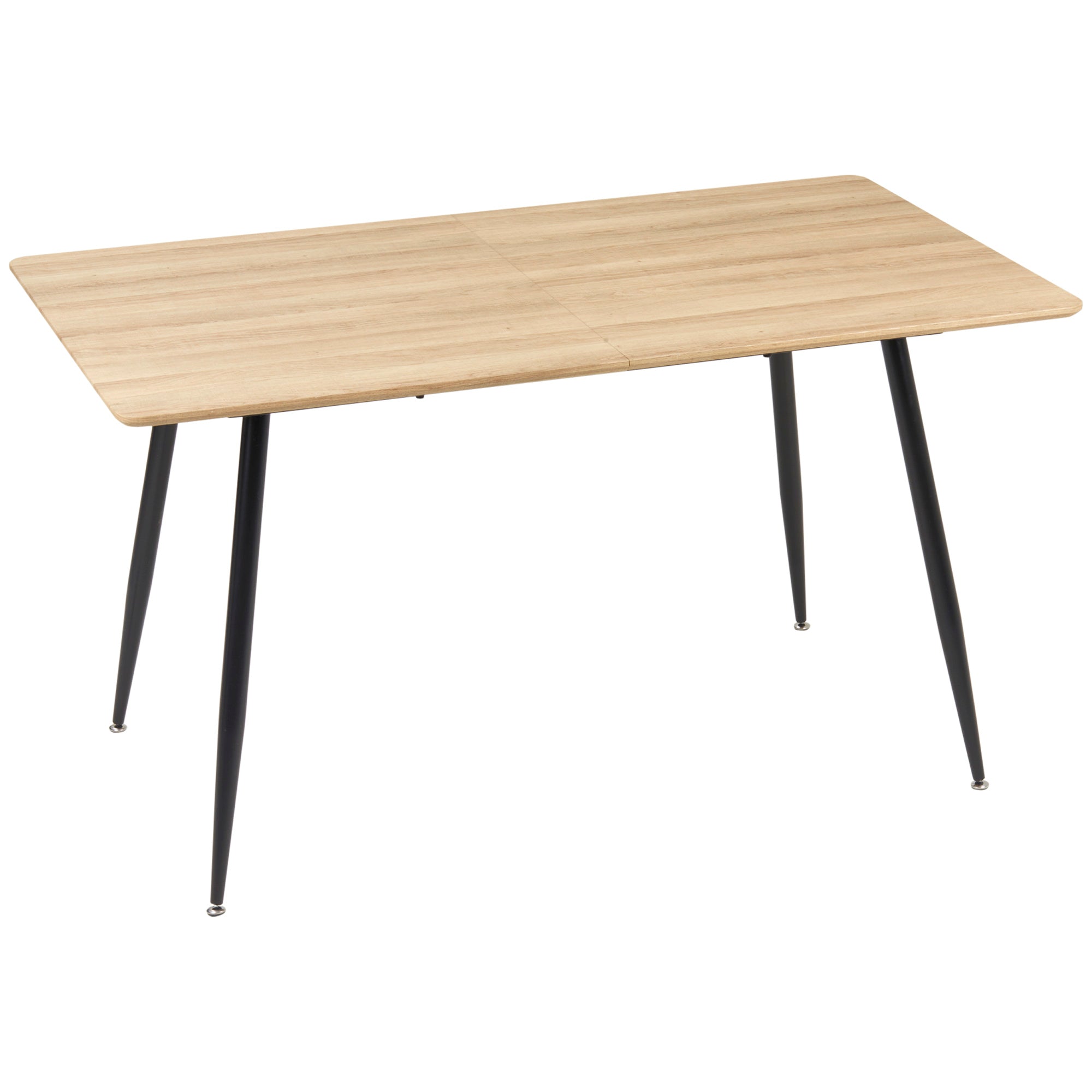 Easycomfort keukentafel voor 4 personen in MDF en staal, 140x80x76cm, kleur hout en zwart