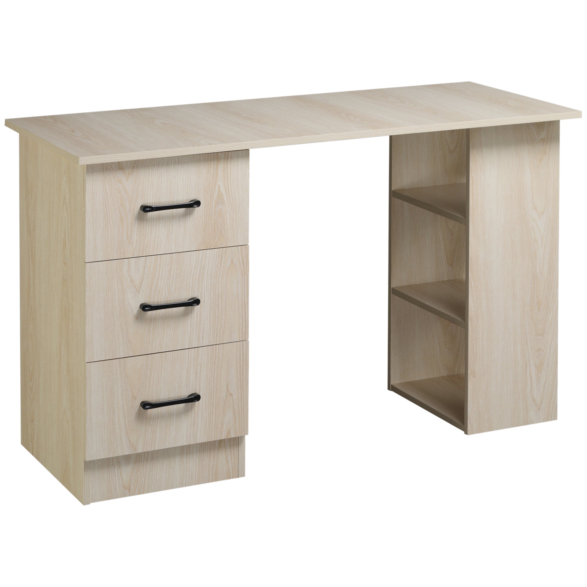 Easycomfort moderne pc voor kamer met 3 cassettes en 3 houten vakken voor thuis en kantoor 120x49x72cm