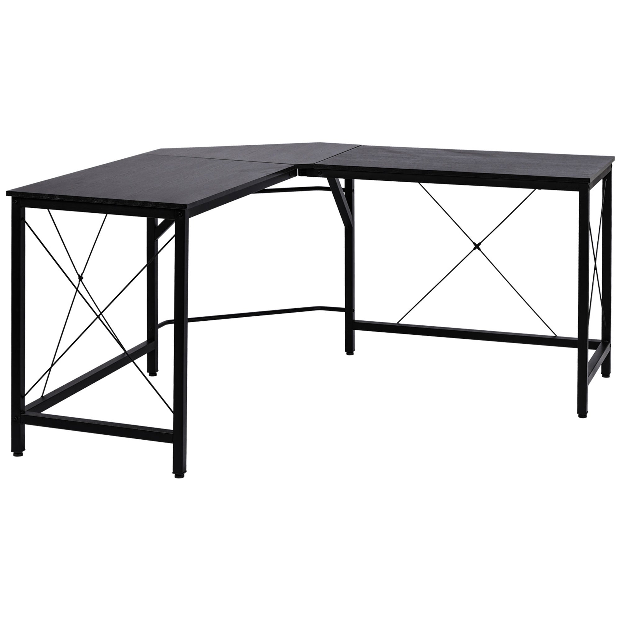 Easycomfort Spatial Black Scherm en Afwerking Rover Perfecte L-vormige Werkpositie voor Thuis en Kantoor met Hoekige Afwerking Rover 150x150x76cm Zwart