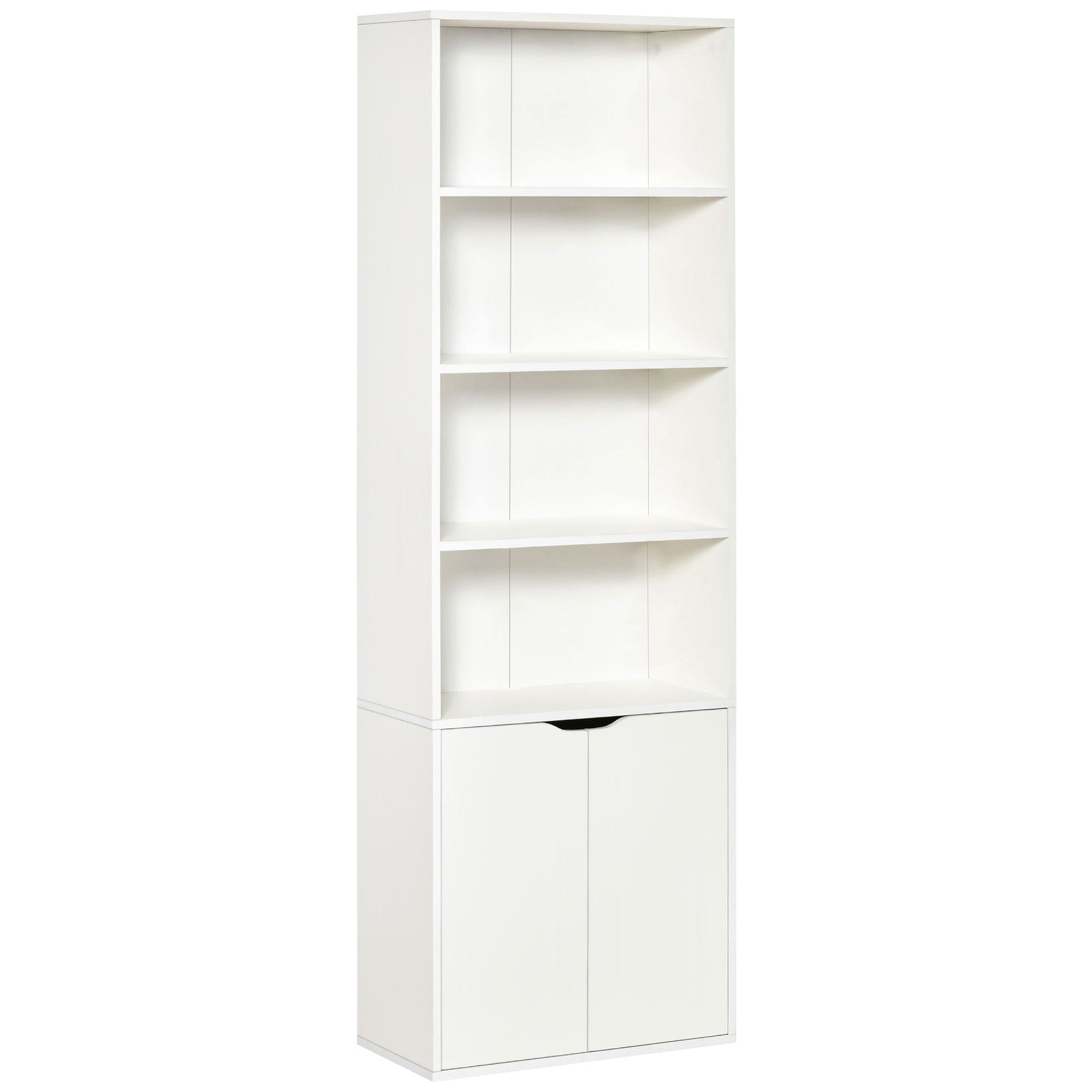 Easycomfort Moderne Bibliotheek 4-delig met 2 Fronten Garderobekasten in Hout, 59x29x180cm Wit