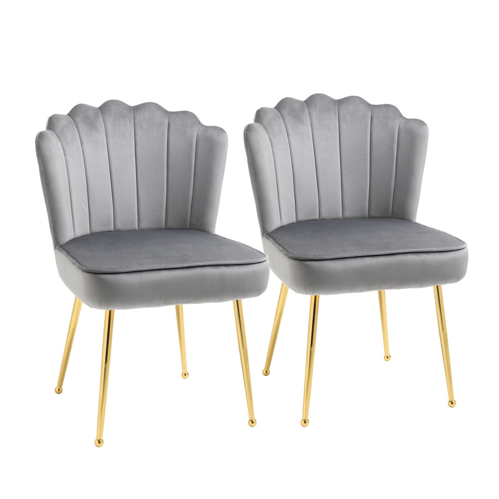 Easycomfort Set 2 Moderne Stoelen en Flessen voor Woonkamer of Living met Vegetated Effect Coating, 57x58x88cm, Grijs