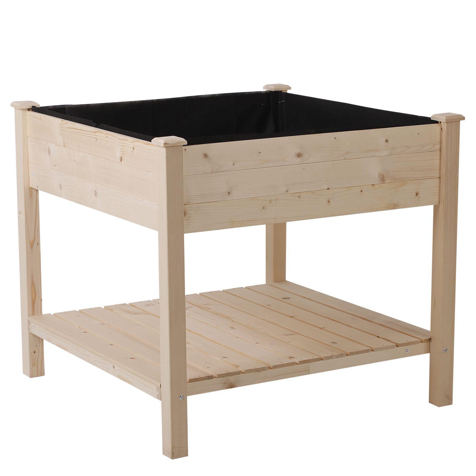 EASYCOMFORT Urban Garden Hangende Plantenhouder Tafel met Stoffen Hoes voor Tuin 91x91x81cm Hout