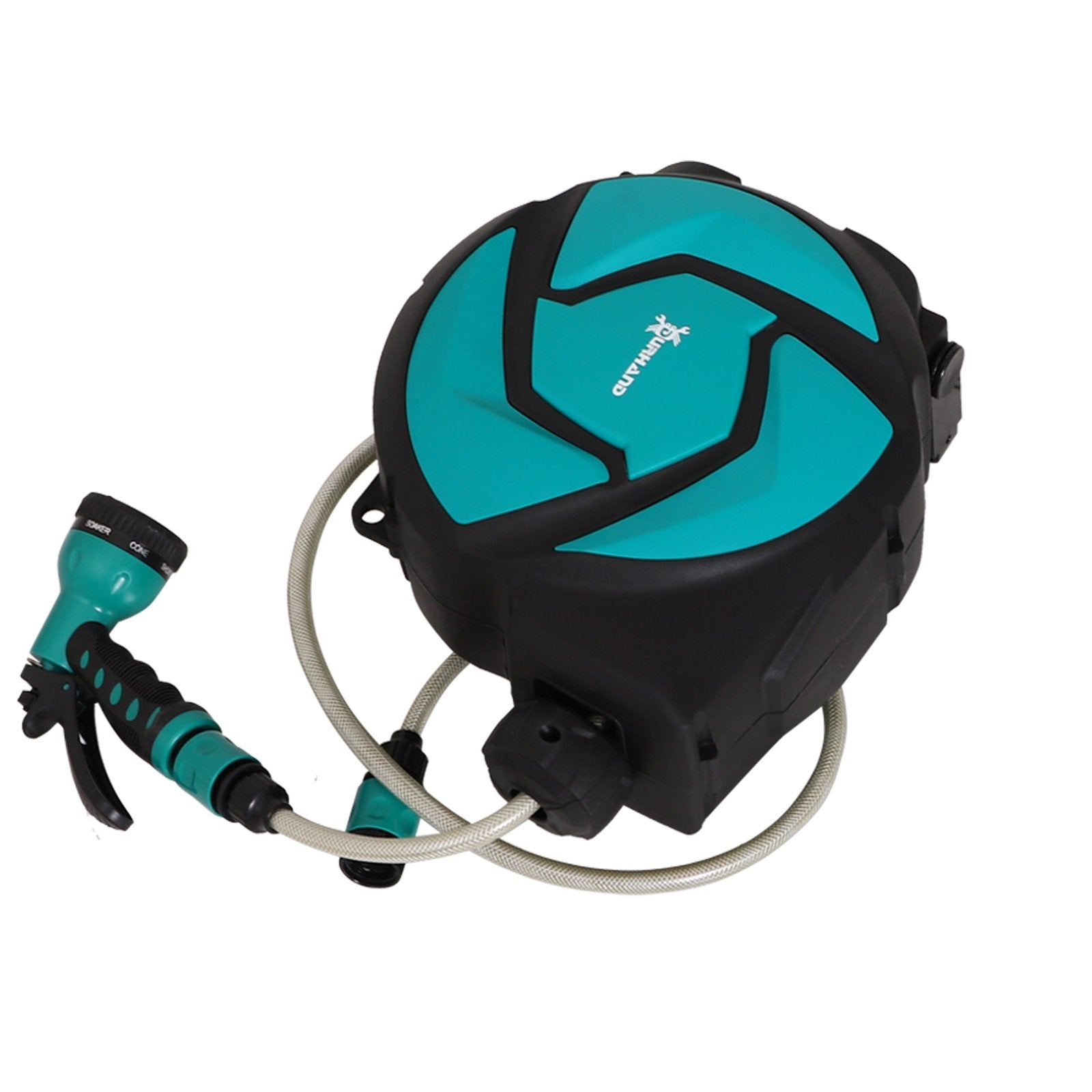 EASYCOMFORT Automatische tuinslanghaspel, verstelbare wandmontage met 10 m slang, 29,5 x 16,5 x 33