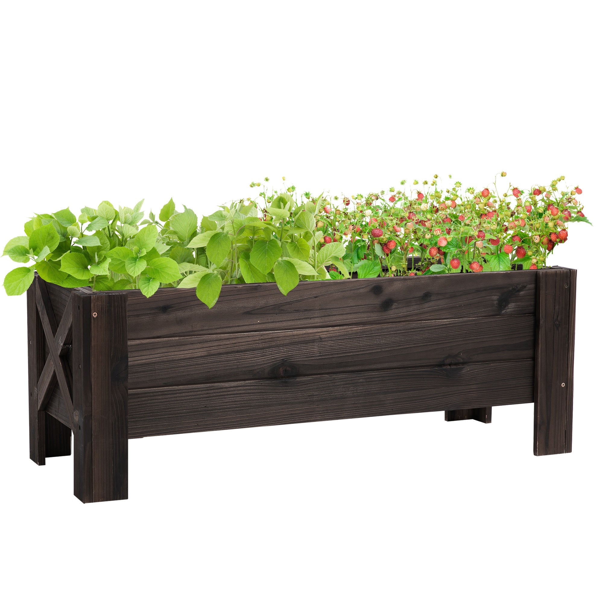 EASYCOMFORT Verhoogd tuinbed en rechthoekige buitenbak, 100x36,5x36cm