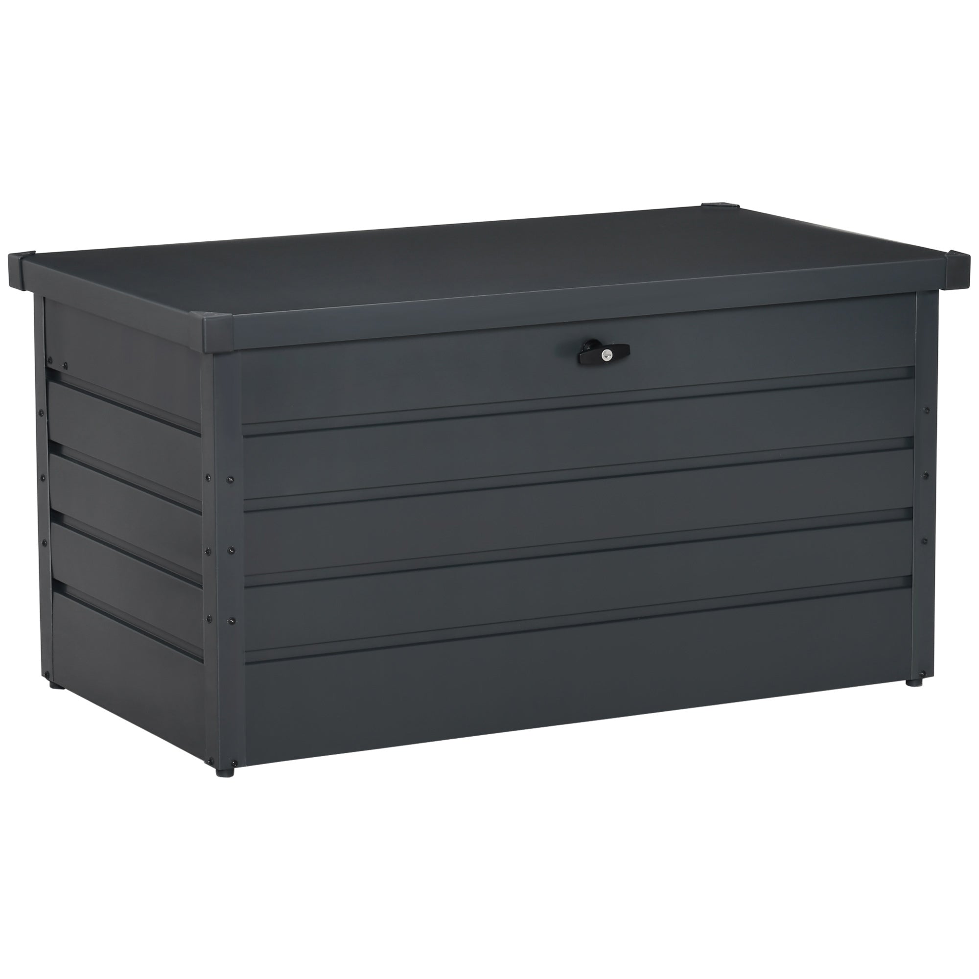 Easycomfort Panca Baule tuincontainer met sleutel, moderne stalen Cassapanc, grijs, 120x62x62cm